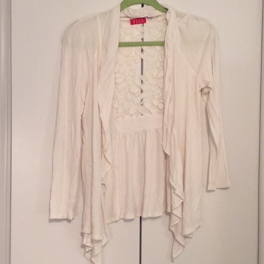 Cream Cardigan with Lace Back